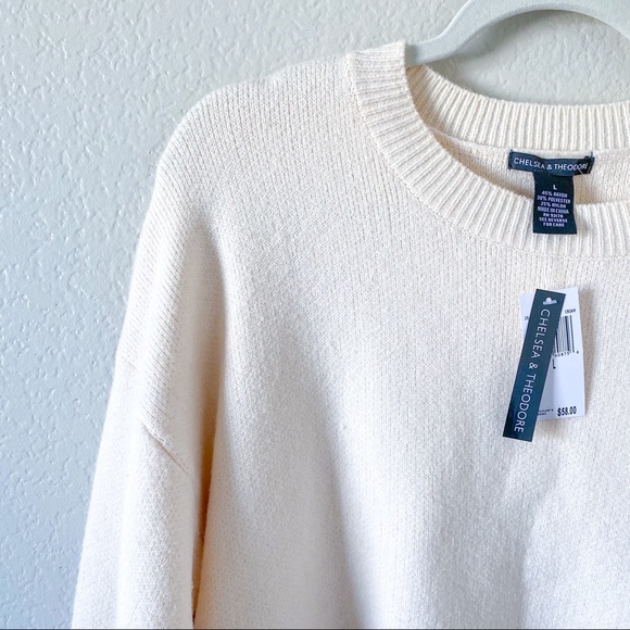 NWOT! Chelsea & Theodore, Cream Sweater - Picture 3 of 8